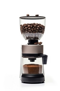 Modern coffee grinder appliance white background coffeemaker.