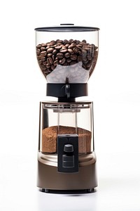 Modern coffee grinder appliance mixer white background.