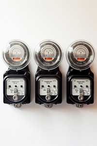 Kilowatt hour electric meters gauge technology lighting.