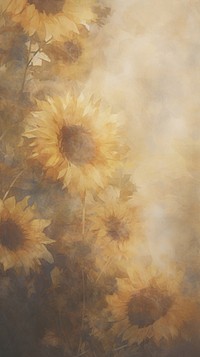 Acrylic paint of sunflower painting outdoors texture.