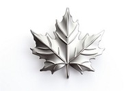 Maple leaf plant white background silver.