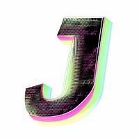 Gradient blurry letter J number shape font.