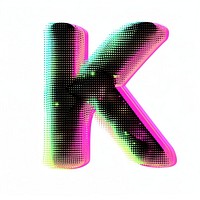 Gradient blurry letter K font text pink.