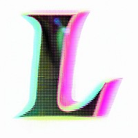Gradient blurry letter L shape font text.