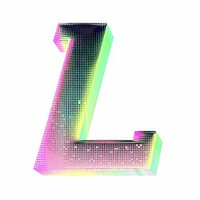 Gradient blurry letter L number font white background.
