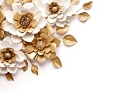 Gold flower floral border backgrounds pattern brooch.