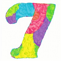 Number letter 7 vibrant text white background creativity.