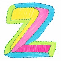 Letter Z vibrant colors number text alphabet.