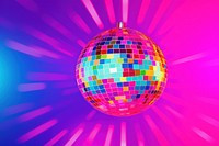Colorful disco mirror ball purple backgrounds sphere.