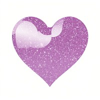 Cute heart icon glitter purple shape.