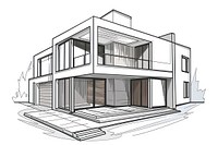 Modern house drawing sketch architecture.