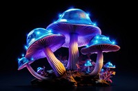 Neon mushroom fungus purple plant.