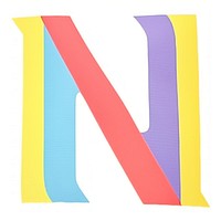 Letter N cut paper text alphabet symbol.