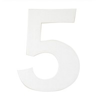 Number letter 5 cut paper text white white background.