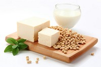 Tofu withe soybeans vegetable food milk.