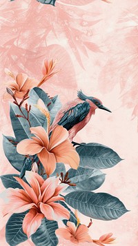 Realistic vintage drawing of phoenix flower backgrounds plant.