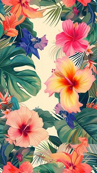 Realistic vintage drawing of spring flowers backgrounds hibiscus outdoors.
