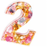Glitter letter number 2 white background celebration accessories.