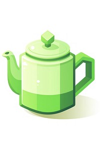 Green tea pixel teapot white background refreshment.
