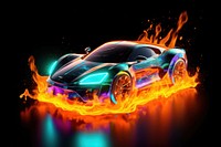 Sports car vehicle glowing art.