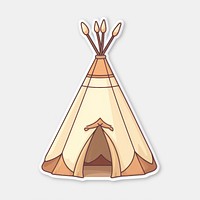 Teepee sticker camping tent outdoors.