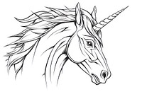 Unicorn sketch drawing animal.