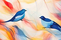 Birds abstract painting pattern.