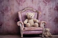 Purple teddy bear furniture chair pink.