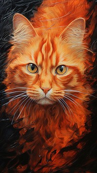Orange cat painting mammal animal.