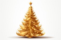 Christmas tree on transparent background christmas gold celebration.