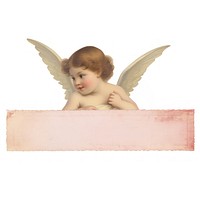 Cupid ephemera angel baby white background.