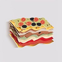 Lasagna paper food art.