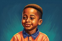 Cute African-American boy portrait photography illustrated.