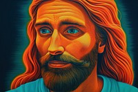 Jesus chirst painting portrait beard.