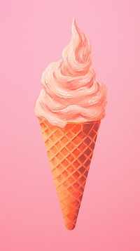 Pink ice-cream dessert food cone.