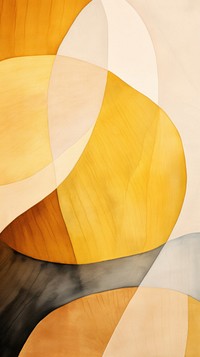 Yellow wave abstract painting shape.
