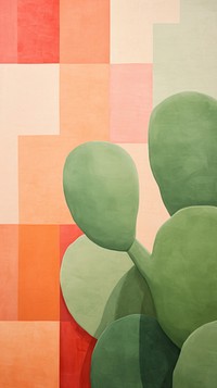 Cactus abstract painting plant.
