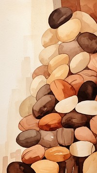 Coffee beans pebble art architecture.