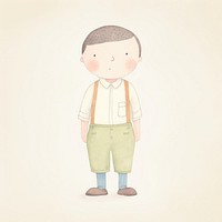 Elementary student character drawing sketch illustrated.