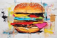 Burger bread food art.