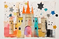 Castle collage art painting.