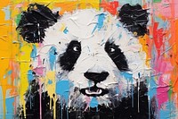 Panda art abstract painting.