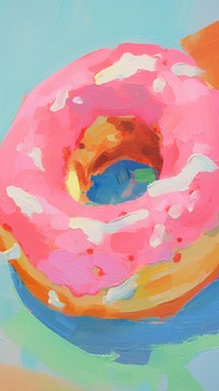 Pink donut backgrounds painting food.