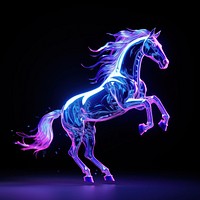 Neon horse animal mammal purple.