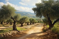 Olive tree farm landscape outdoors nature.