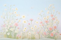 Painting of colorful Meadow border backgrounds pattern nature.