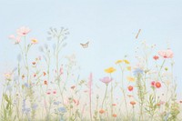 Painting of colorful Meadow border grassland outdoors flower.