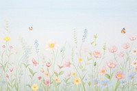 Painting of colorful Meadow border backgrounds outdoors flower.