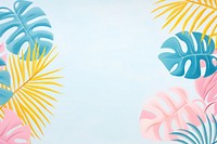 Painting of colorful Monstera border backgrounds pattern nature.