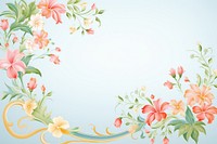 Painting of colorful Ribbon flowers border backgrounds pattern freshness.